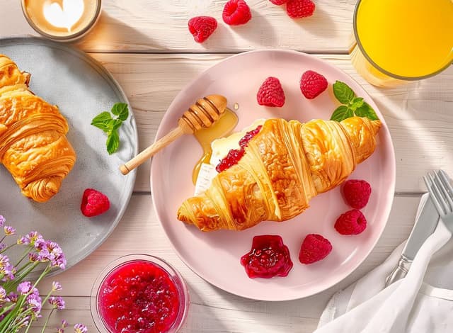 Croissanty s Králom Sýrů a malinovo-chia marmeládou