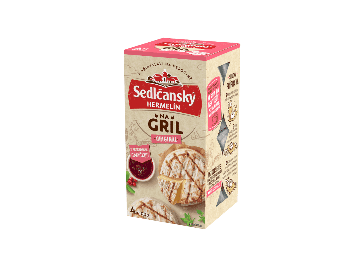 Sedlčanský Hermelín na gril Originál brusinka 4x100g.png